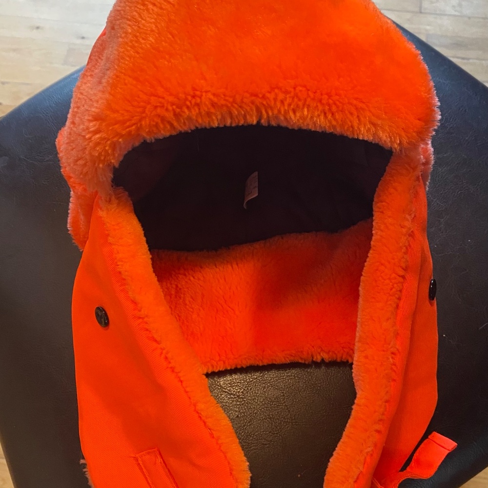 Trapper/Aviator Hat, Insulated,Saftey Orange